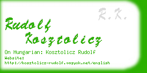 rudolf kosztolicz business card